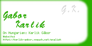 gabor karlik business card